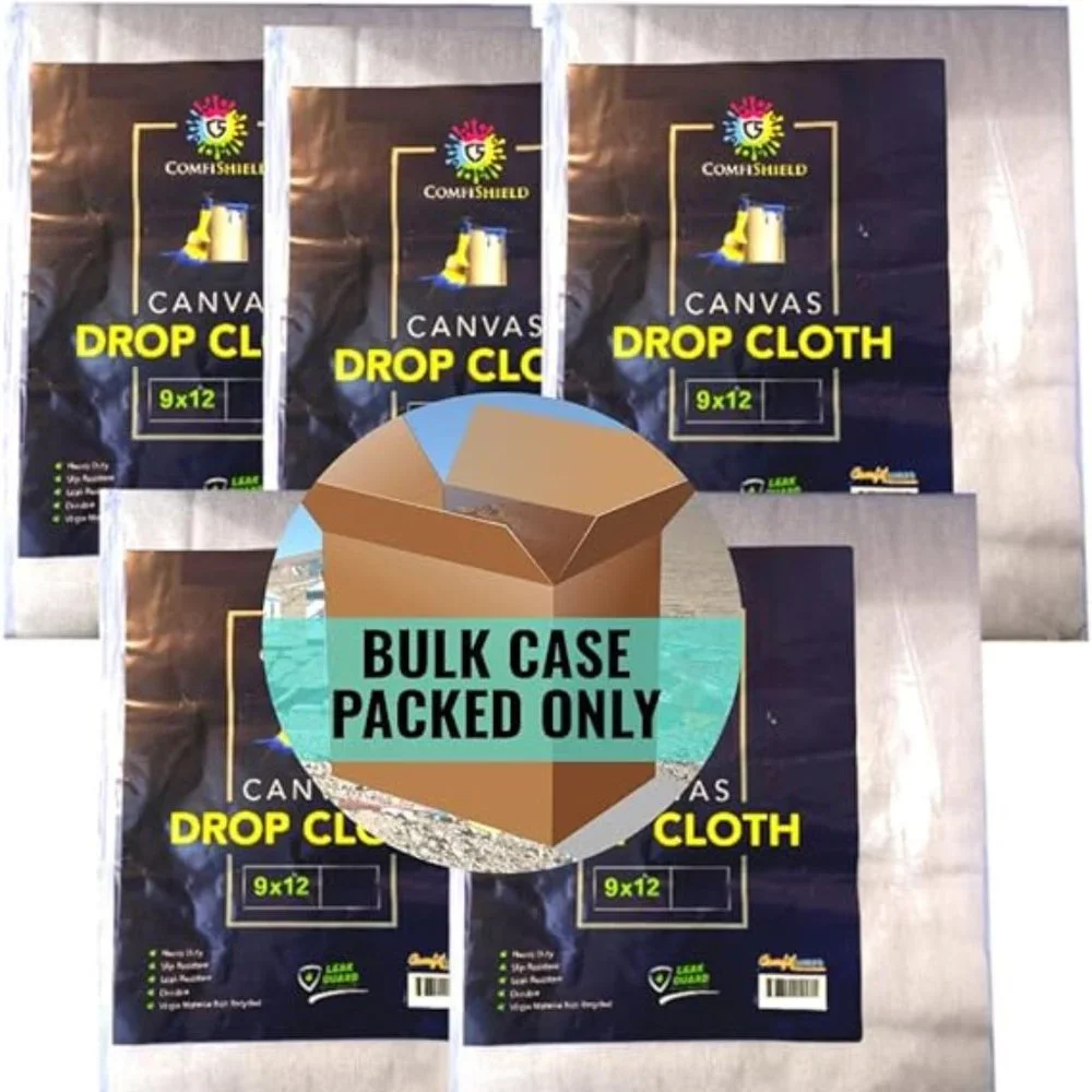COMFITWEAR Heavy Duty Drop Cloth for Painting Slip (5PC - 9 X 12) Floor Shield